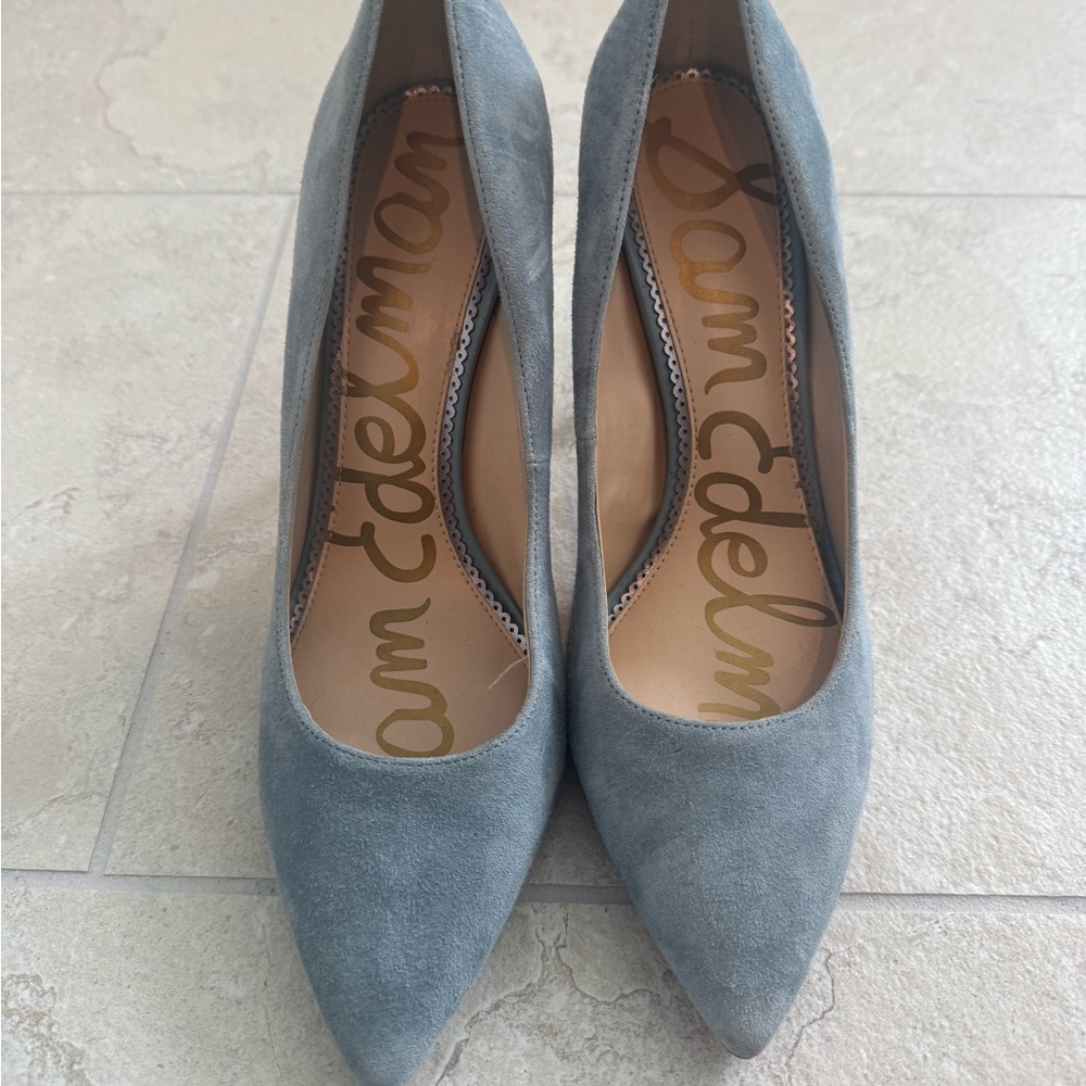 Sam Edelman Women's Dusty Blue Suede Heels
